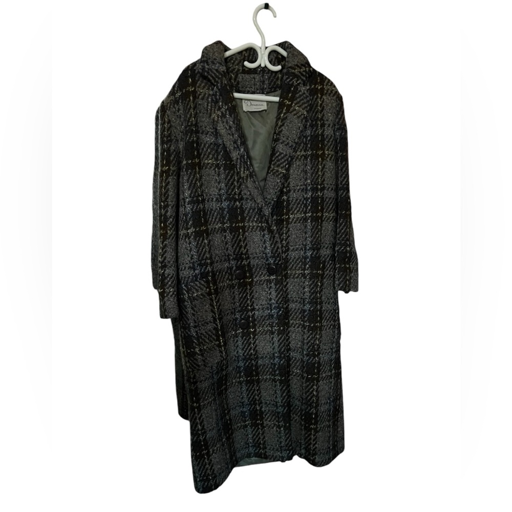 Vintage Mr. Donovan Irish Tweed Plaid Union Label Wool Double Breasted Pea Coat